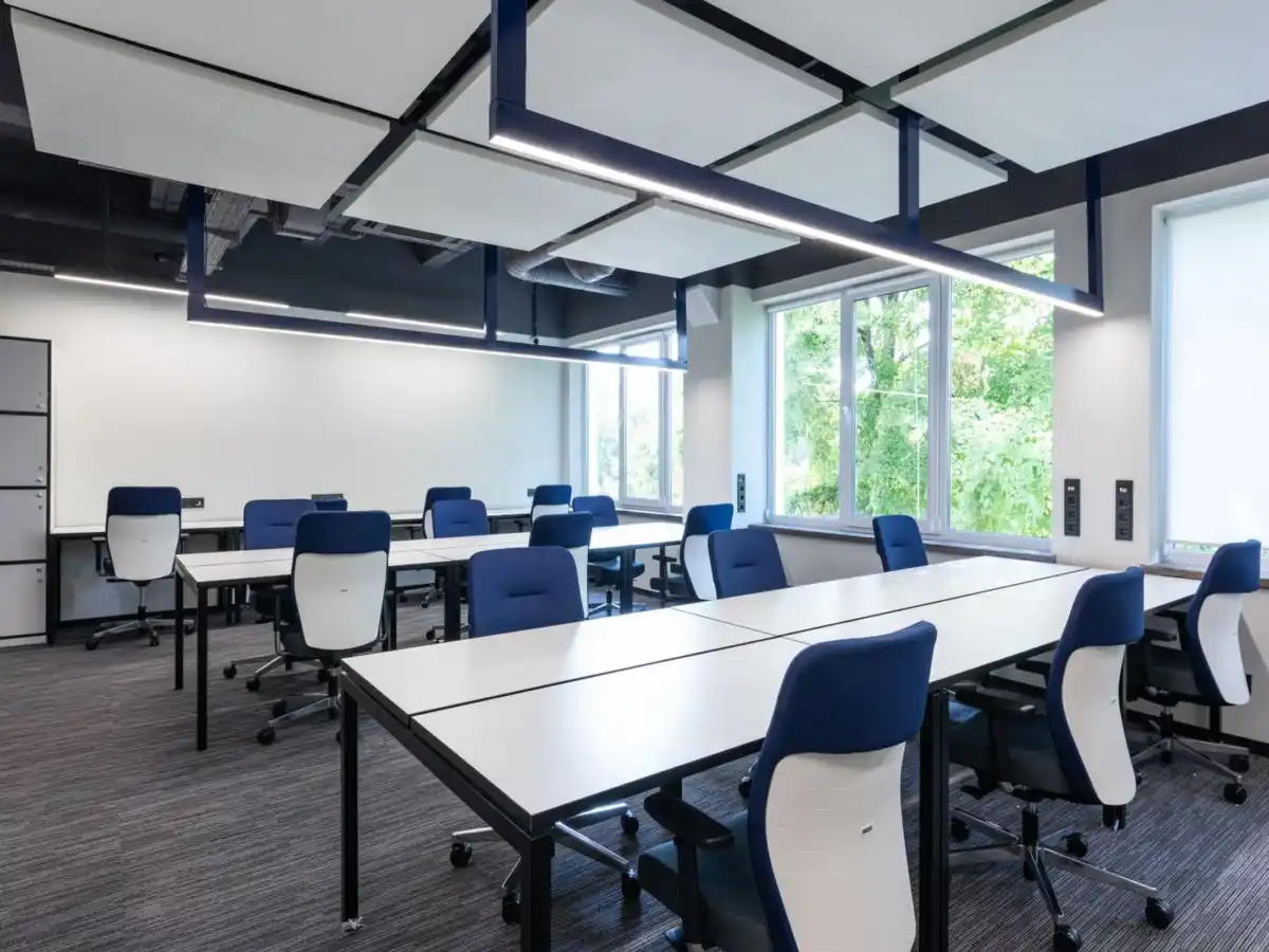 Bright, modern small office space representative of a Lumiora office cleaning result