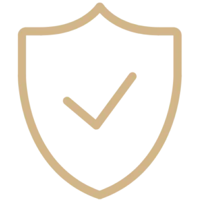 Shield-and-checkmark icon representing bonded and insured service, part of the Lumiora 'Why Choose Us' icon set