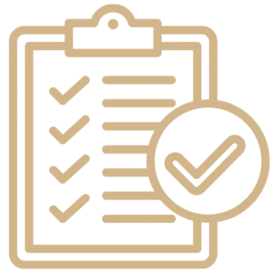 Clipboard-and-checkmark icon representing a checklist-driven clean, part of the Lumiora 'Why Choose Us' icon set