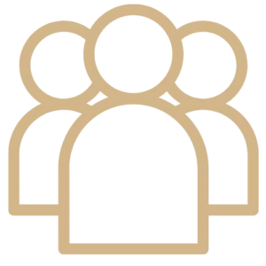 Team icon representing a vetted, background-checked team, part of the Lumiora 'Why Choose Us' icon set