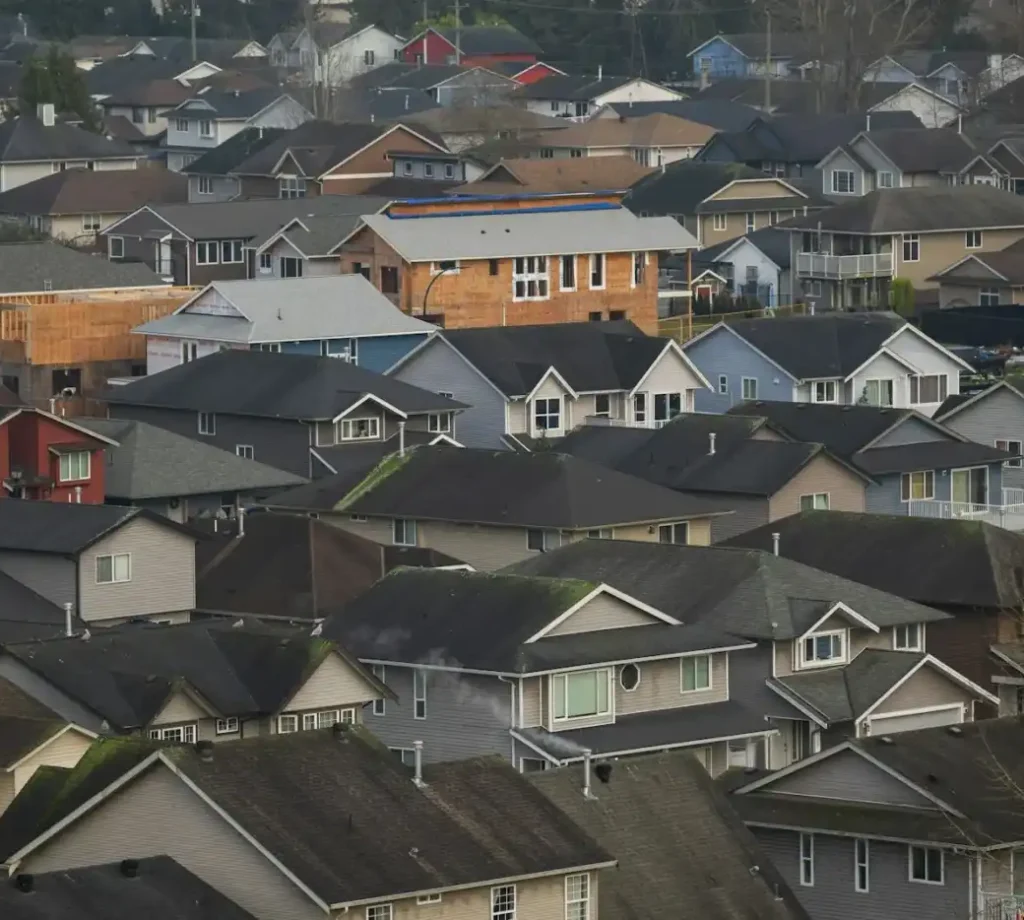 Dense suburban residential neighborhood, representative of new-construction communities in Perris (stock photo, not an actual Lumiora job site)